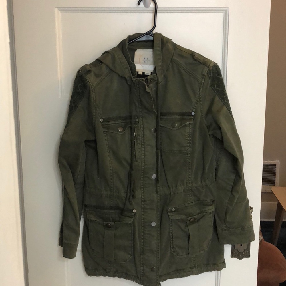 Anthropologie green jacket size medium barely used